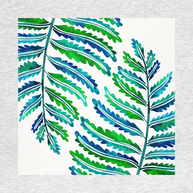 fern leaf blue green by CatCoq